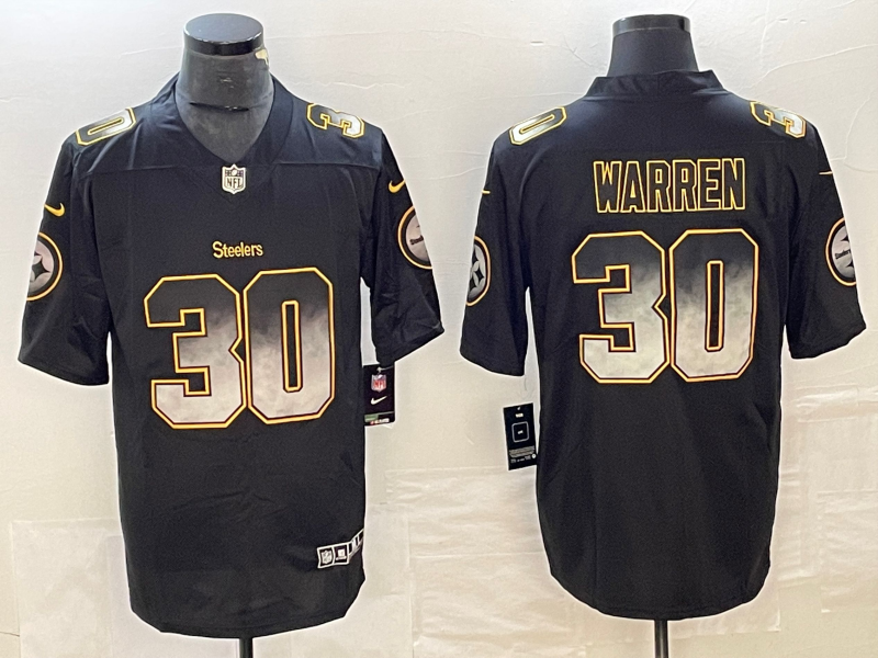 Men's Pittsburgh Steelers Jaylen Warren #30 Black Alternate Jersey